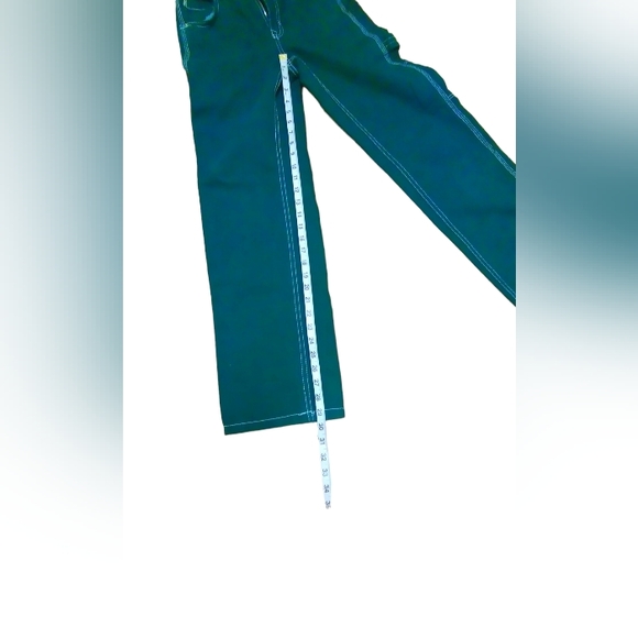 Bershka Straight Leg Cargo Women Jeans Dark Forest Size 00 - Picture 6 of 10